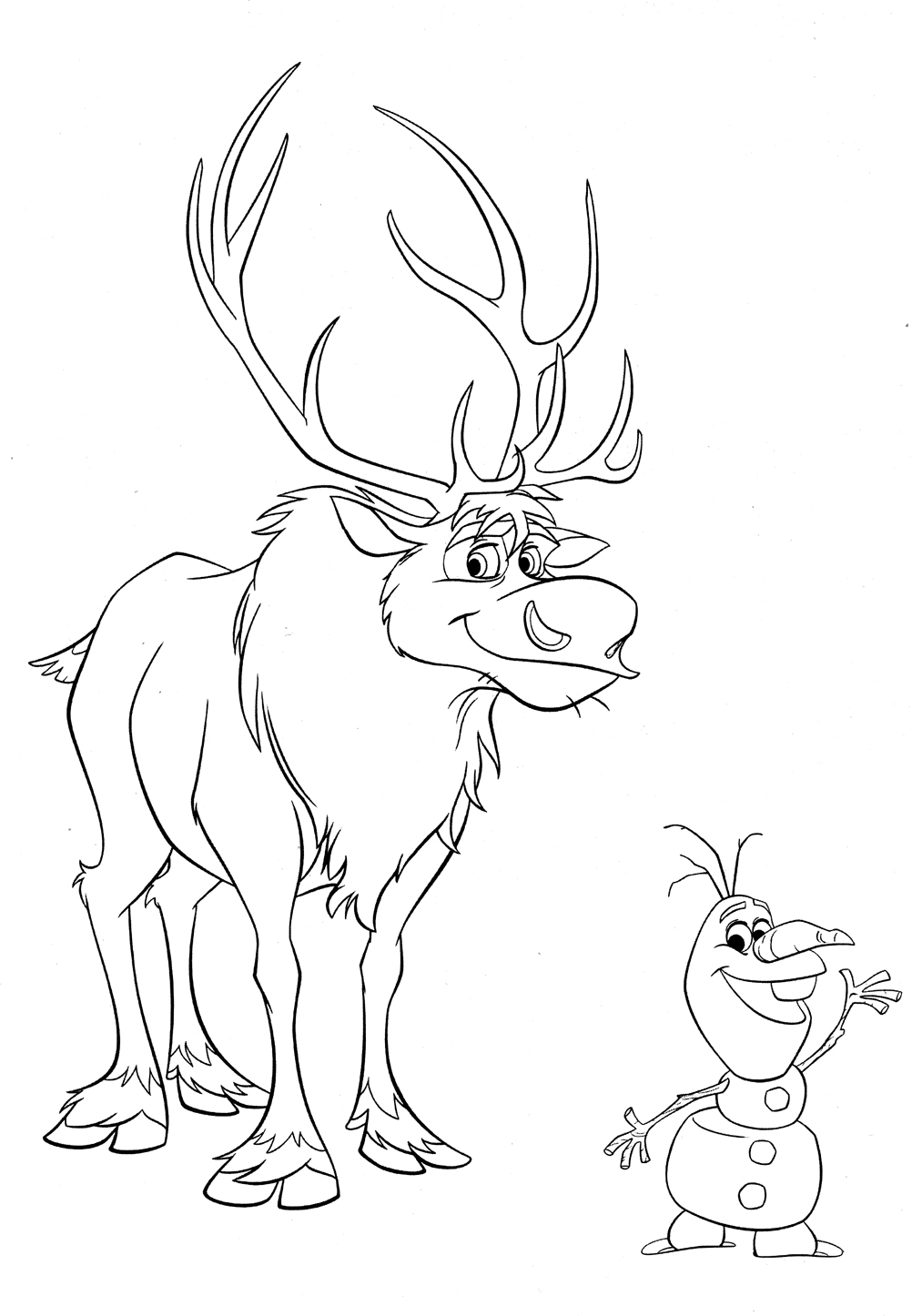 olaf coloring pages with reindeer - photo #2