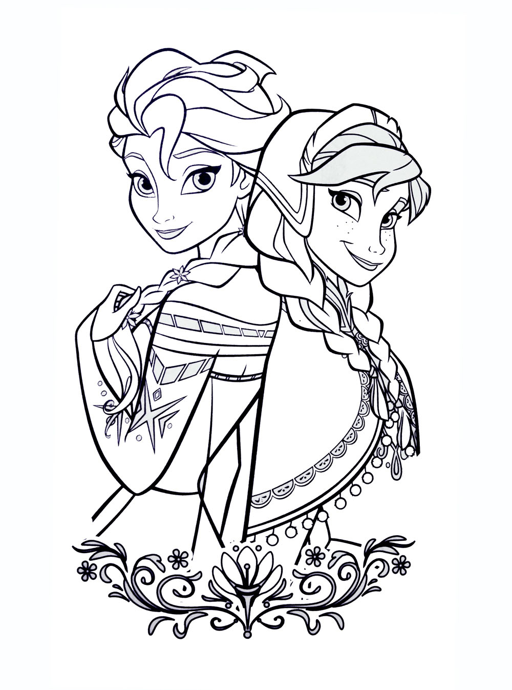 Coloriages la reine des neiges   imprimer Anna et Elsa