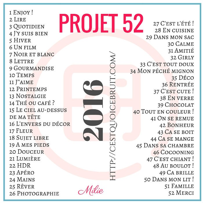 Projet 52 Edition 2016